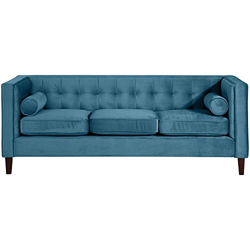 Max Winzer Sofa 3-Sitzer Jeronimo Samtvelours Petrol